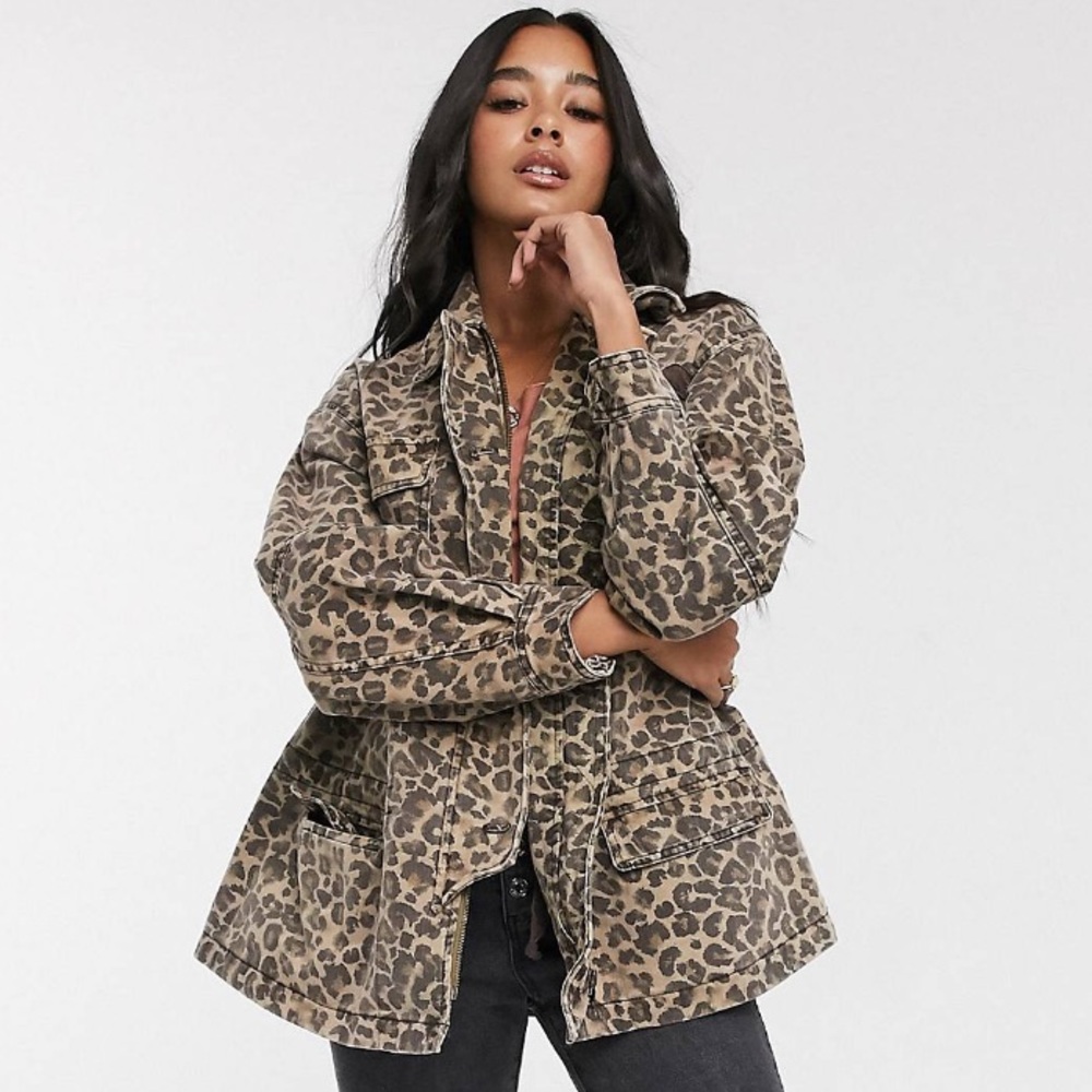{Free People} leopard utility jacket